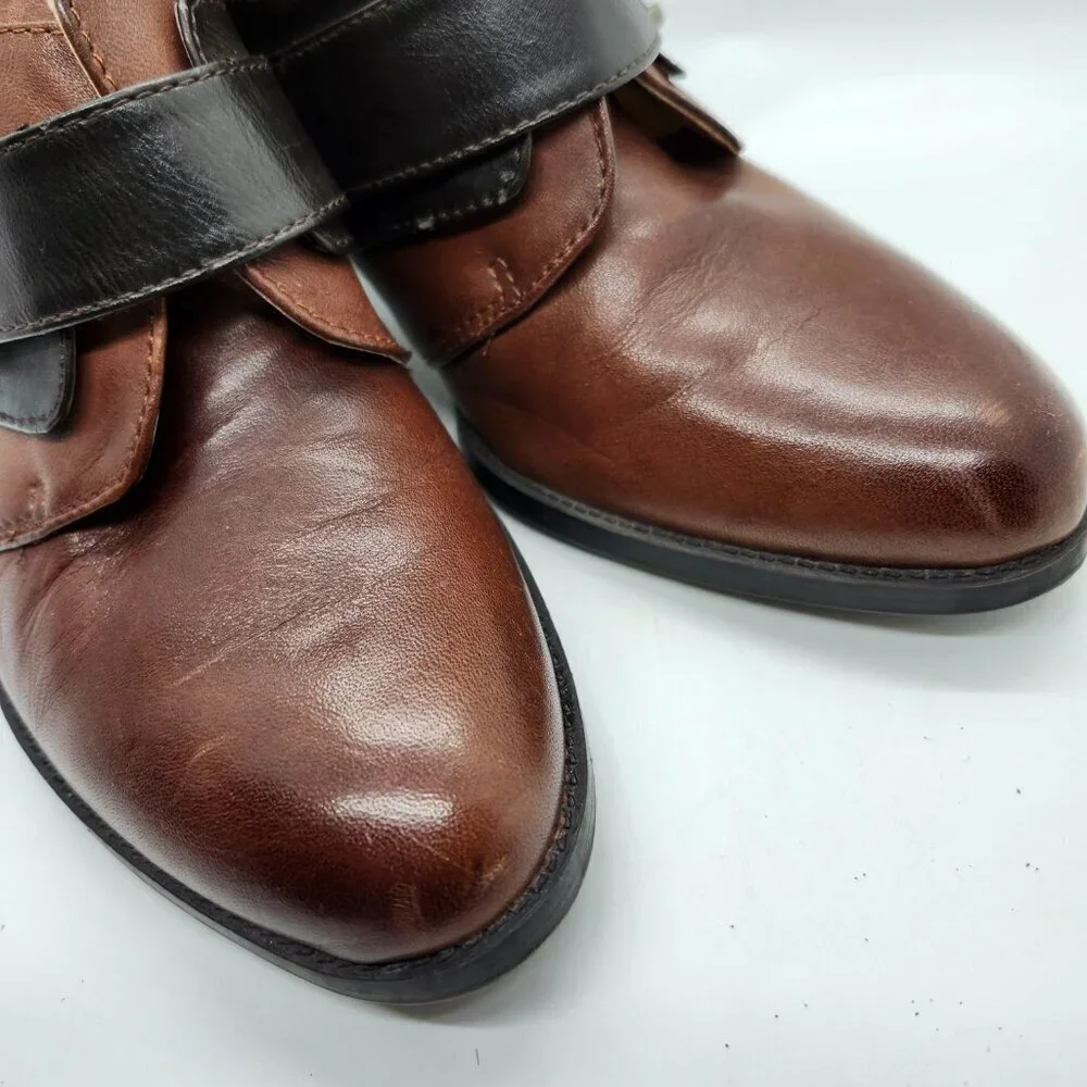 Liz&Co Chelsea Heels Buckle Two Tone‎ Brown Womans Size 7M